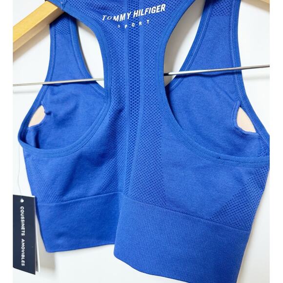 Tommy Hilfiger Sport Womens Blue Fitness Sports Bra XS - Picture 6 of 7